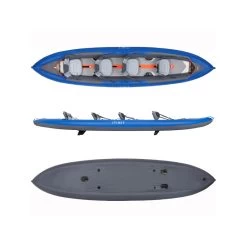 Canoë Kayak Gonflable 4 Places De Randonnée Fond Haute Pression - X100+ -Aqua Sport Soldes canoe kayak gonflable 4 places de randonnee fond haute pression x100 2