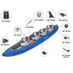 Canoë Kayak Gonflable 4 Places De Randonnée Fond Haute Pression - X100+ -Aqua Sport Soldes canoe kayak gonflable 4 places de randonnee fond haute pression x100 5