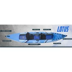 Kayak Gonflable Lotus 2 Places - Max 120kg - 310x85cm (10'2x33") - Bleu -Aqua Sport Soldes kayak gonflable lotus 2 places max 120kg 310x85cm 102x33 bleu 2