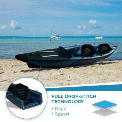 Kayak Gonflable TORPEDO 2P HP - 426cm/13'9x78cm/31' - DropStitch MAX 220 Kg -Aqua Sport Soldes kayak gonflable torpedo 2p hp 426cm139x78cm31 dropstitch max 220 kg 4