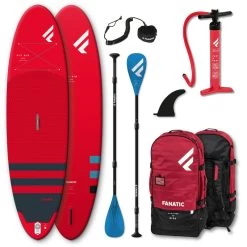 PADDLE GONFLABLE FANATIC FLY AIR 10.4 PURE ROUGE 2022 -Aqua Sport Soldes paddle gonflable fanatic fly air 104 pure rouge 2022 1