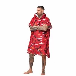 PONCHO AFTER SKETCHBOOK MUD ROUGE -Aqua Sport Soldes poncho after sketchbook mud rouge 1